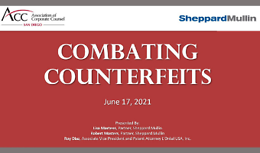 Combating Counterfeits