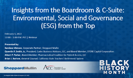 Insights from the Boardroom & C-Suite: Environmental, Social and Governance (ESG) from the Top