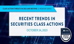 Recent Trends in Securities Class Actions