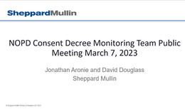 NOPD Consent Decree Monitoring Team Public Meeting March 7, 2023